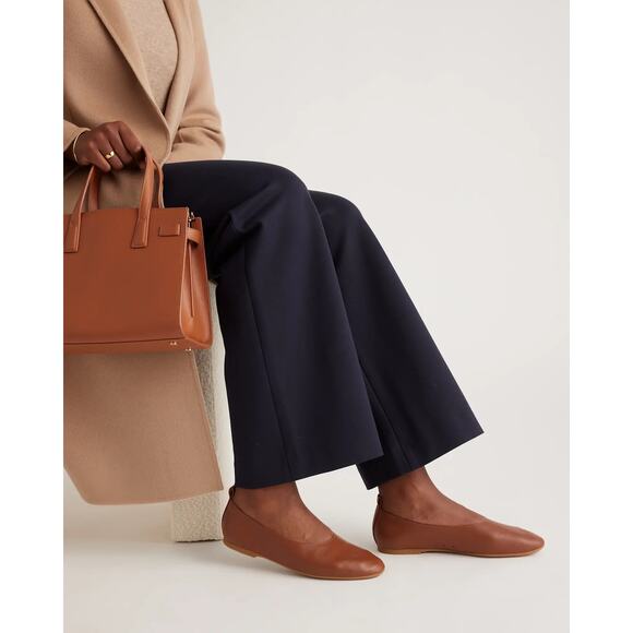 Quince Italian Leather Glove Ballet Flat Cognac 9.5 New - Picture 5 of 10